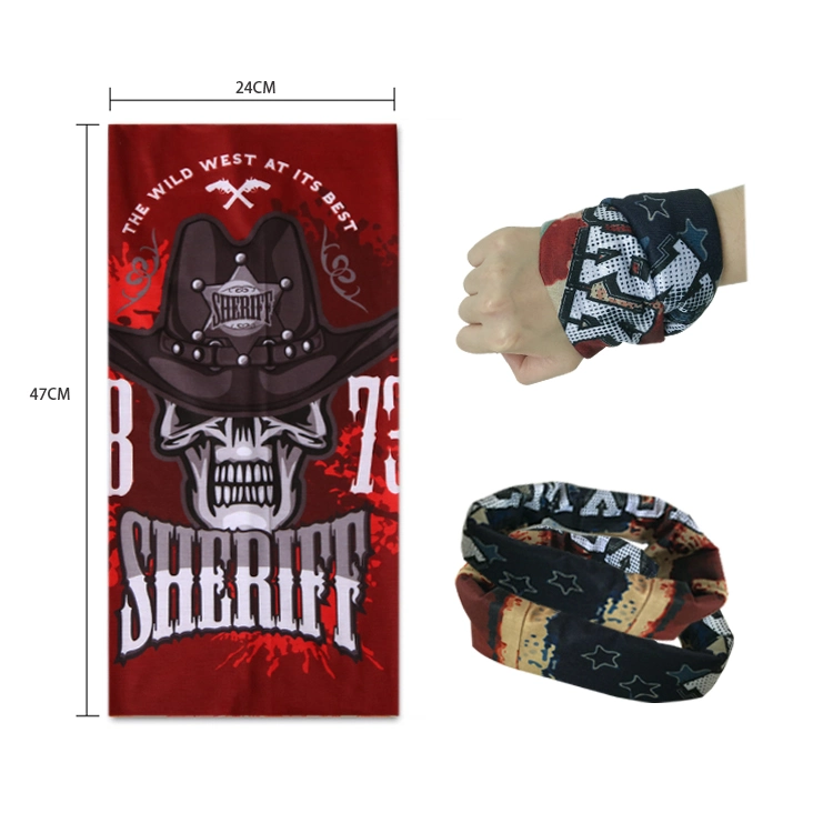 Custom Pattern Bandana Cheap 100%Polyester Sports Headwear